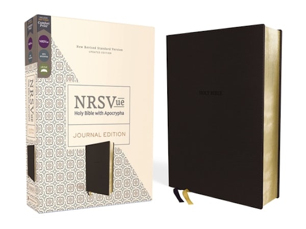 Cover image for Nrsvue, Holy Bible with Apocrypha, Journal Edition, Leathersoft, Black, Comfort Print, isbn: 9780310463719
