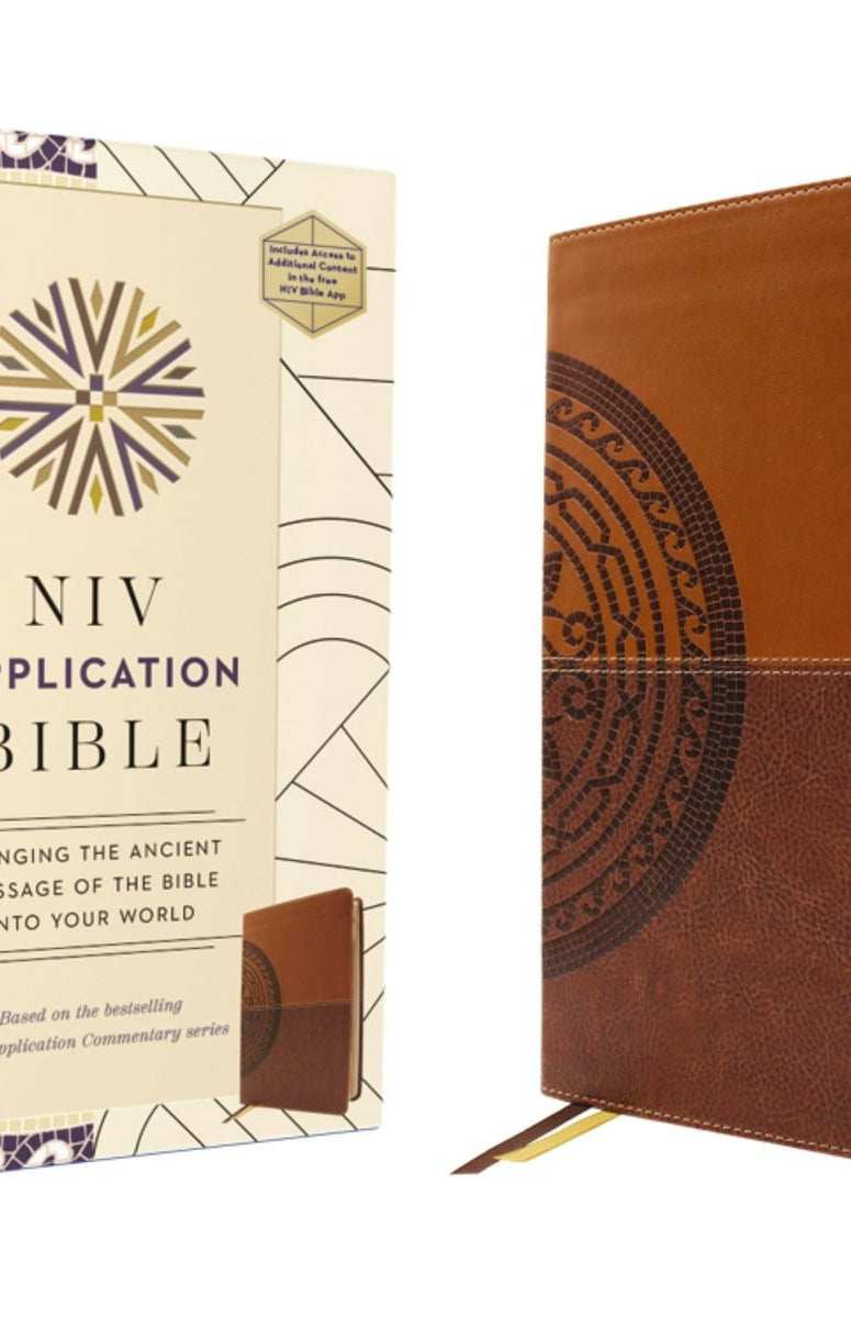 Cover image for NIV Application Bible, Leathersoft, Brown, Red Letter, Comfort Print, isbn: 9780310465140