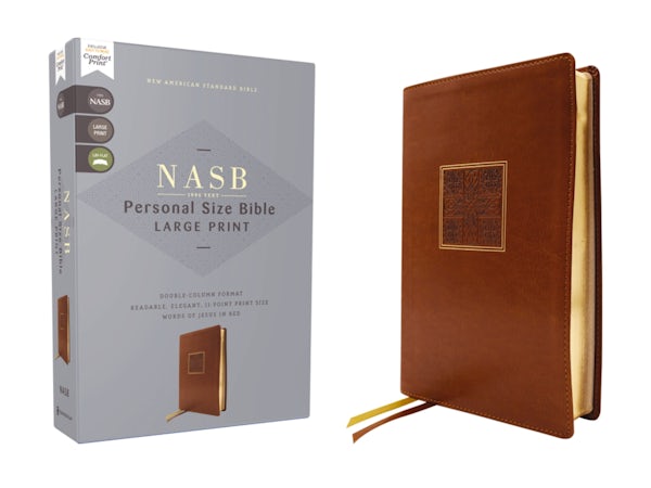 Cover image for Nasb, Personal Size Bible, Large Print, Leathersoft, Brown, Red Letter, 1995 Text, Comfort Print, isbn: 9780310465935