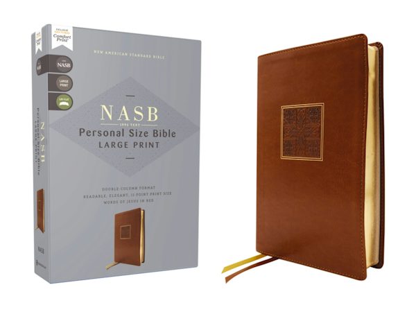 Cover image for Nasb, Personal Size Bible, Large Print, Leathersoft, Brown, Red Letter, 1995 Text, Comfort Print, isbn: 9780310465935