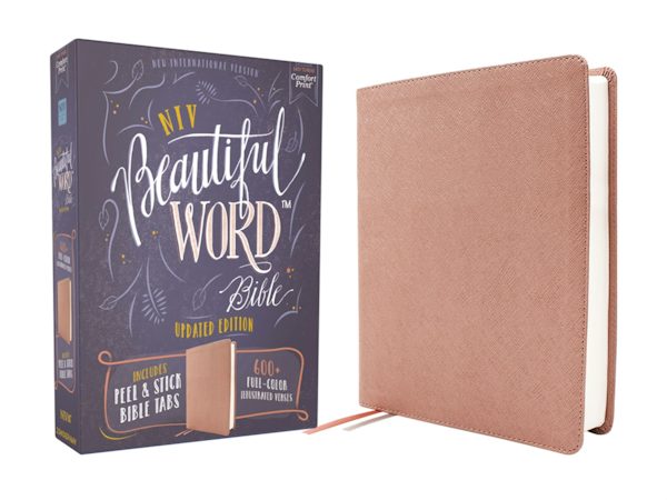 Cover image for Niv, Beautiful Word Bible, Updated Edition, Peel/Stick Bible Tabs, Leathersoft, Pink, Red Letter, Comfort Print, isbn: 9780310466062