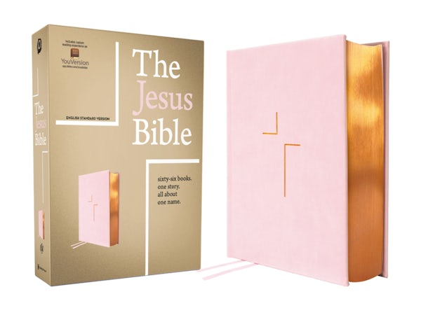 Cover image for The Jesus Bible, ESV Edition, Leathersoft Over Board, Pink, isbn: 9780310466482