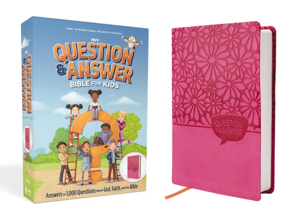 Cover image for Nirv, Question and Answer Bible for Kids, Leathersoft, Pink, Comfort Print, isbn: 9780310466932