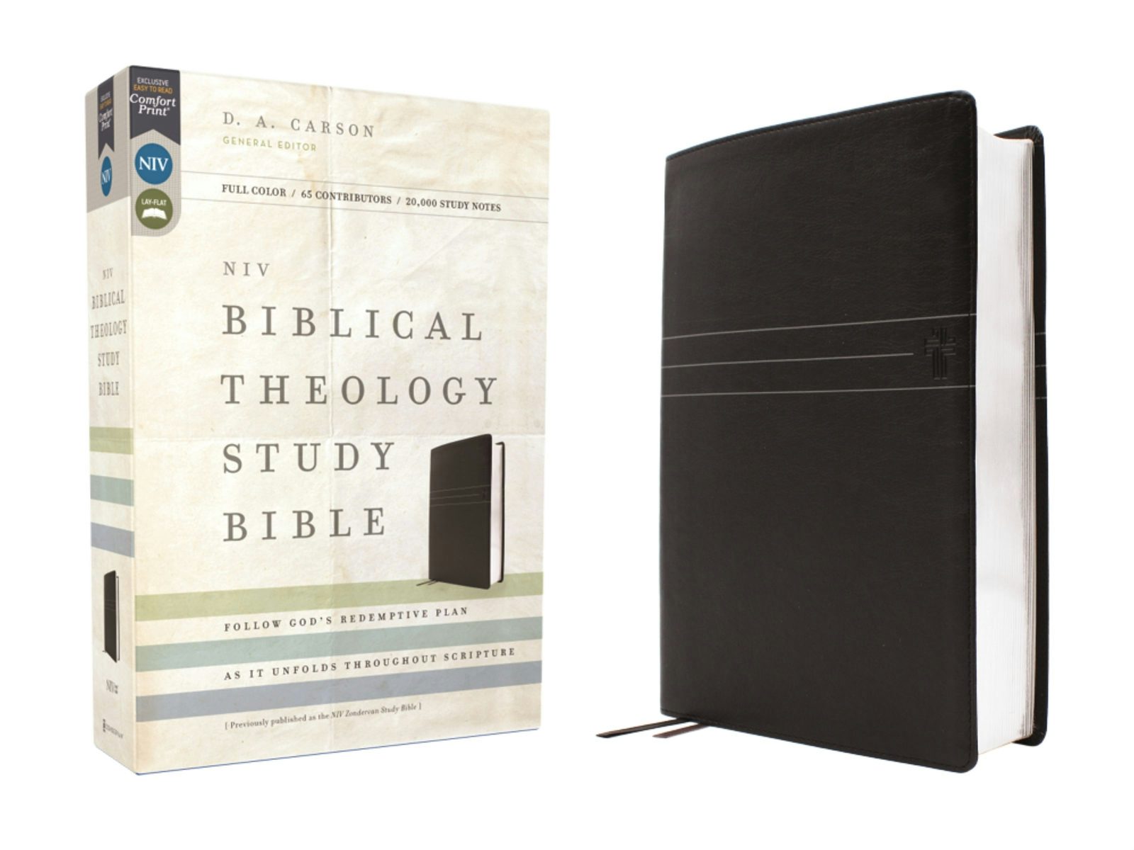Cover image for Niv, Biblical Theology Study Bible (Trace the Themes of Scripture), Leathersoft, Black, Comfort Print, isbn: 9780310467540