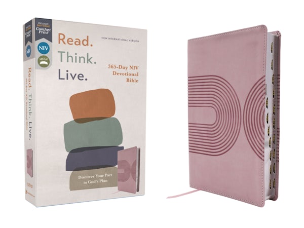 Cover image for Niv, Read. Think. Live., Leathersoft, Pink, Thumb Indexed, Comfort Print, isbn: 9780310467670