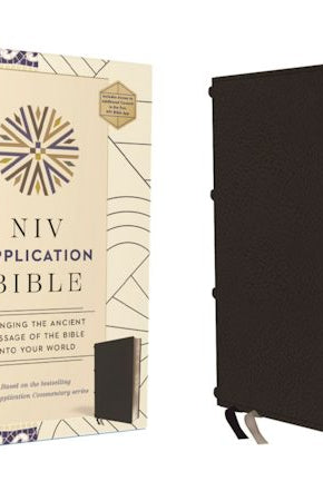 Cover image for NIV Application Bible, Genuine Leather, Calfskin, Black, Red Letter, Comfort Print, isbn: 9780310467748
