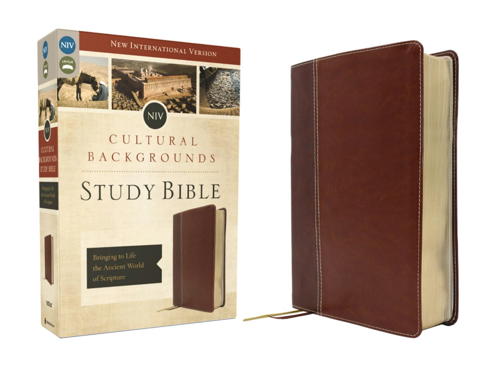 Cover image for Niv, Cultural Backgrounds Study Bible (Context Changes Everything), Leathersoft, Brown, Red Letter, isbn: 9780310467786