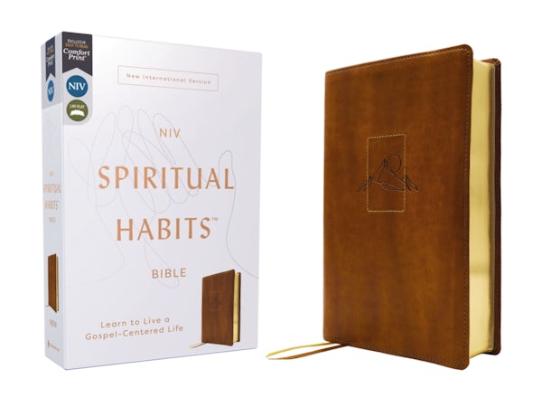 Cover image for Niv, Spiritual Habits Bible, Leathersoft, Tan, Red Letter, Comfort Print, isbn: 9780310467885