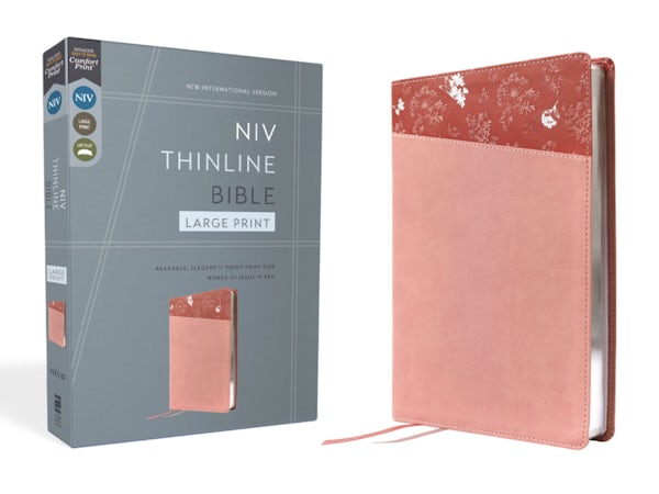 Cover image for Niv, Thinline Bible, Large Print, Leathersoft, Pink, Red Letter, Comfort Print, isbn: 9780310468981