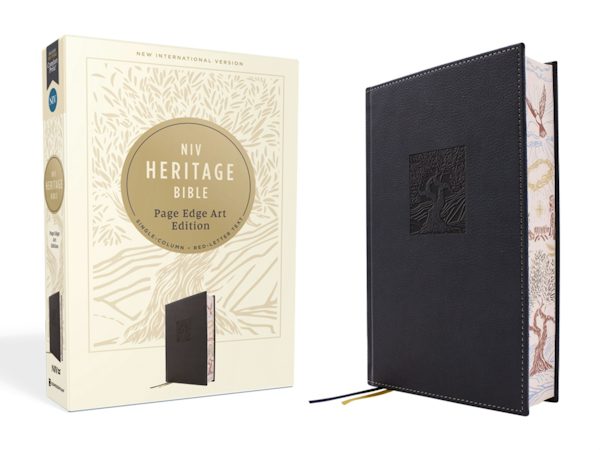 Cover image for Niv, Heritage Bible, Page Edge Art Edition, Leathersoft Over Board, Navy, Red Letter, Comfort Print, isbn: 9780310469209