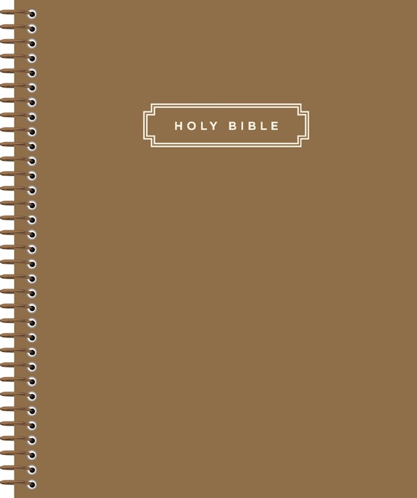 Cover image for Niv, Journal the Word Bible, Spiral-Bound Edition, Double-Column, Hardcover Spiral, Brown, Red Letter, Comfort Print, isbn: 9780310469995