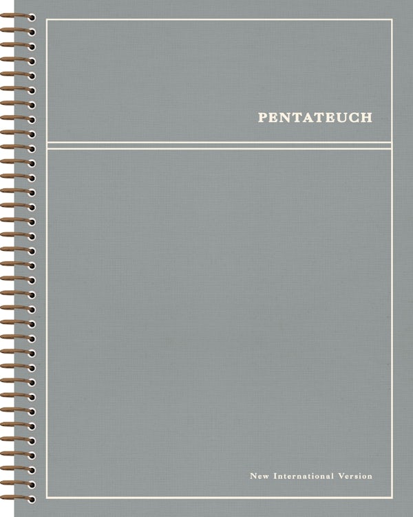 Cover image for Niv, Journal the Word Bible, Pentateuch, Spiral-Bound Edition, Single-Column, Cloth Hardcover Spiral, Blue, Comfort Print, isbn: 9780310470038