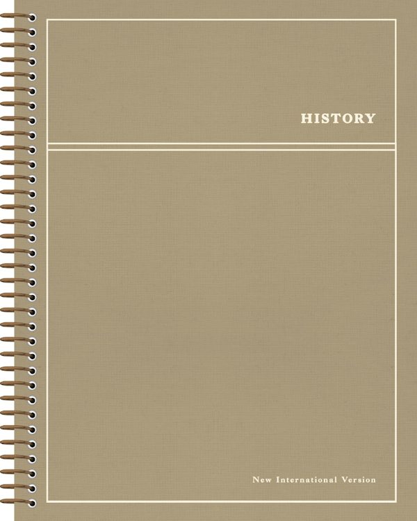 Cover image for Niv, Journal the Word Bible, History, Spiral-Bound Edition, Single-Column, Cloth Hardcover Spiral, Tan, Comfort Print, isbn: 9780310470045