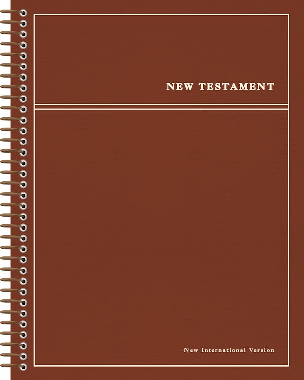 Cover image for Niv, Journal the Word Bible, New Testament, Spiral-Bound Edition, Single-Column, Cloth Hardcover Spiral, Red, Red Letter, Comfort Print, isbn: 9780310470076
