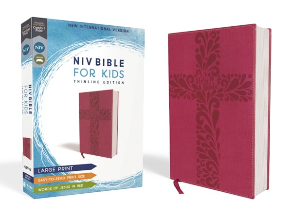 Cover image for Niv, Bible for Kids, Large Print, Leathersoft, Pink, Red Letter, Comfort Print, isbn: 9780310764137