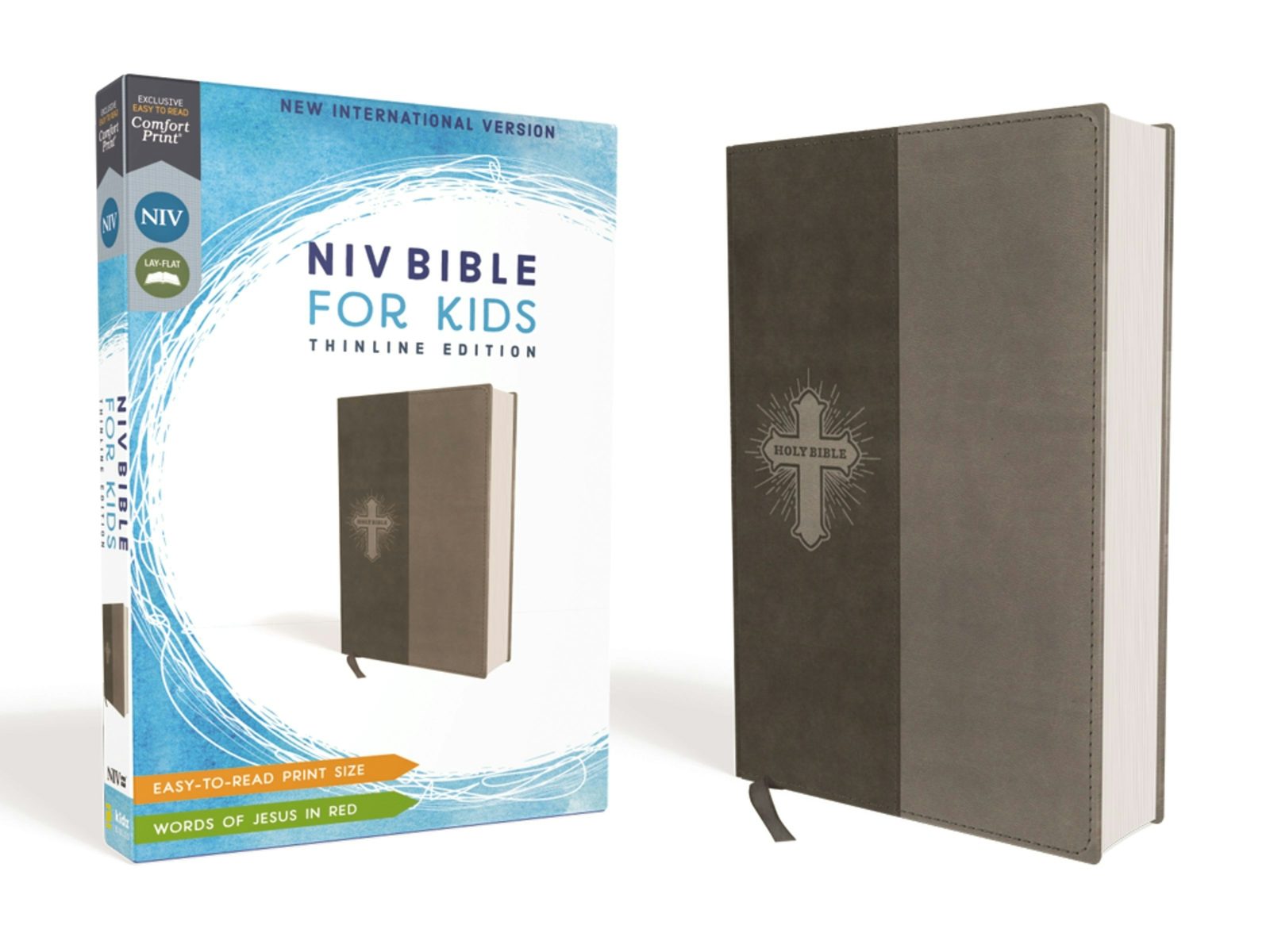 Cover image for Niv, Bible for Kids, Leathersoft, Gray, Red Letter, Comfort Print, isbn: 9780310764250