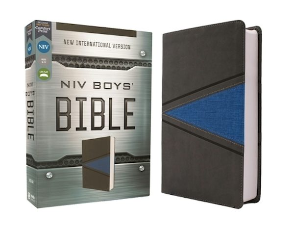 Cover image for Niv, Boys Bible, Leathersoft, Gray/Blue, Comfort Print, isbn: 9780310768845