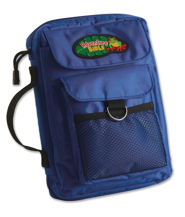 Cover image for Adventure Bible Cover for Boys, Zippered, with Handle, Nylon, Blue, Medium, isbn: 9780310802631