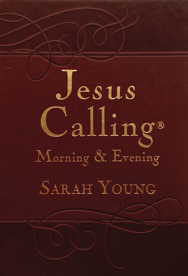 Cover image for Jesus Calling Morning and Evening, Brown Leathersoft Hardcover, with Scripture References, isbn: 9780718040154