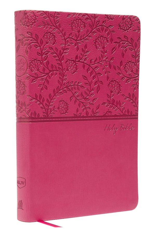 Cover image for NKJV, Value Thinline Bible, Standard Print, Imitation Leather, Pink, Red Letter Edition, isbn: 9780718074449