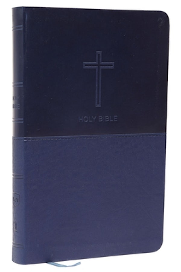 Cover image for NKJV, Value Thinline Bible, Standard Print, Imitation Leather, Blue, Red Letter Edition, isbn: 9780718074463
