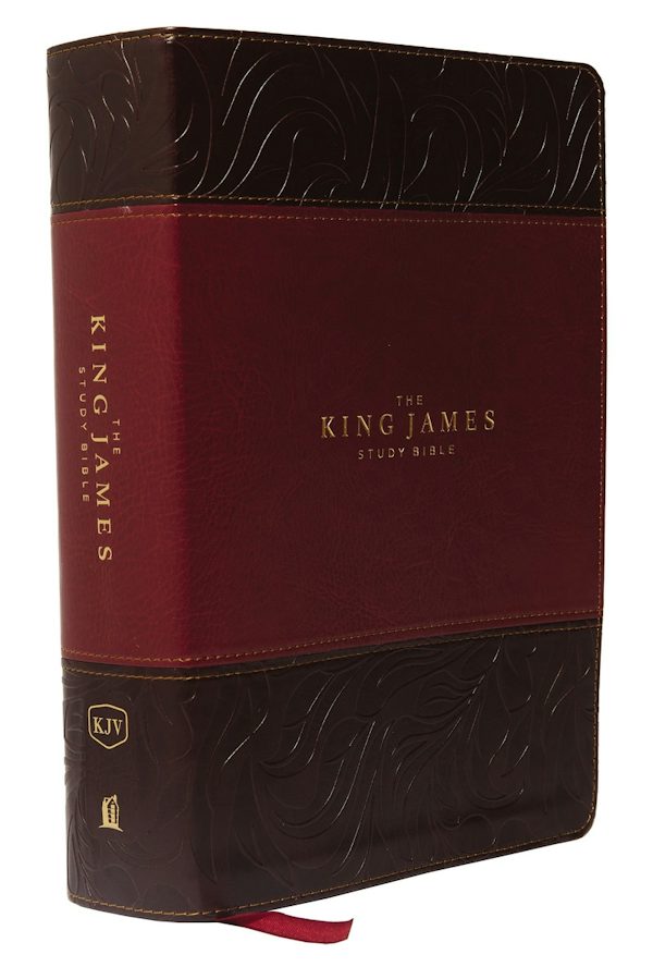Cover image for The King James Study Bible, Imitation Leather, Burgundy, Full-Color Edition, isbn: 9780718079789