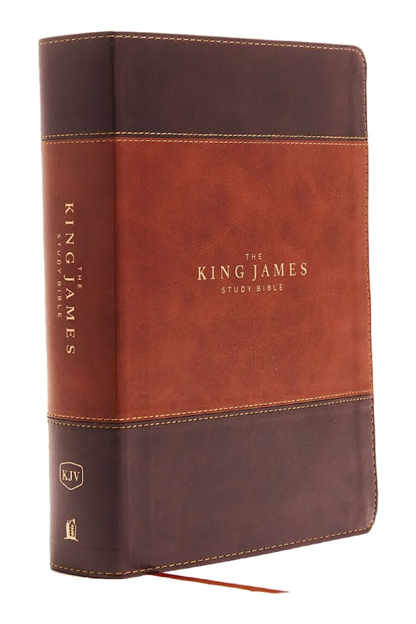 Cover image for The King James Study Bible, Imitation Leather, Brown, Full-Color Edition, isbn: 9780718079826