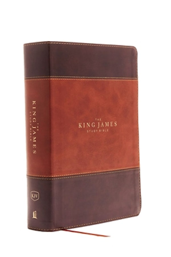 Cover image for The King James Study Bible, Imitation Leather, Brown, Indexed, Full-Color Edition, isbn: 9780718079918