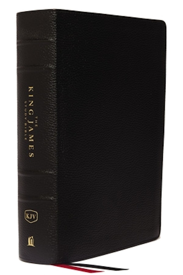 Cover image for The King James Study Bible, Genuine Leather, Black, Indexed, Full-Color Edition, isbn: 9780718080013