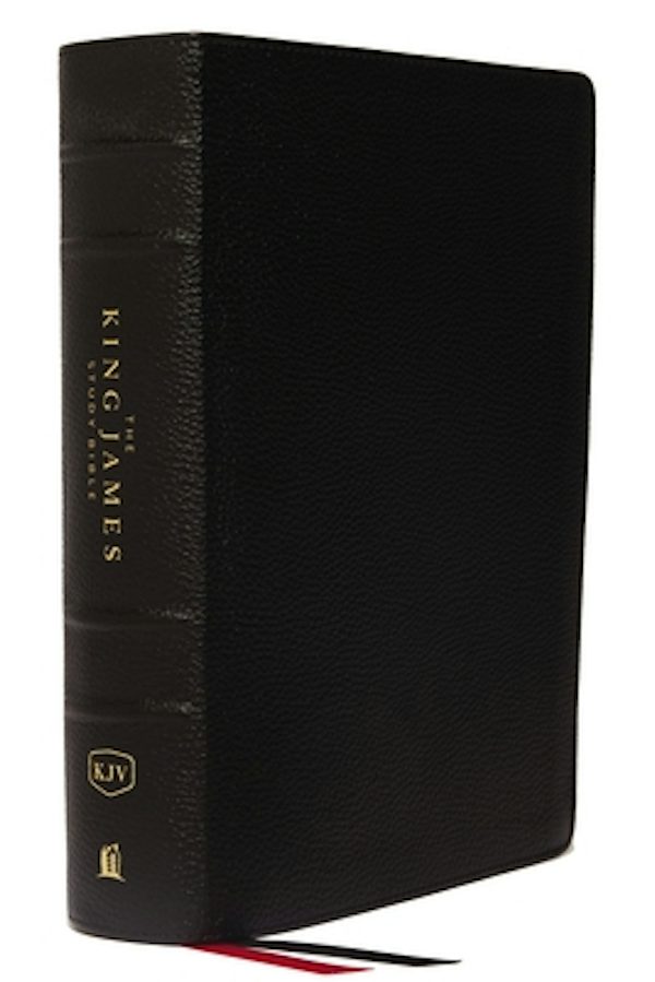 Cover image for The King James Study Bible, Genuine Leather, Black, Indexed, Full-Color Edition, isbn: 9780718080013