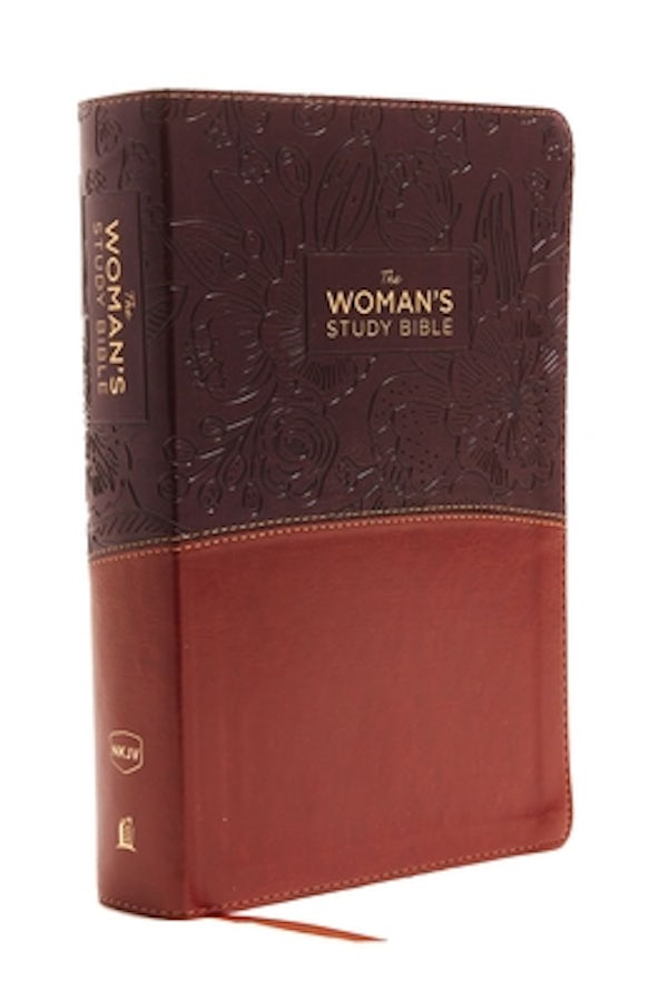 Cover image for The NKJV, Woman's Study Bible, Fully Revised, Imitation Leather, Brown/Burgundy, Full-Color, isbn: 9780718086770