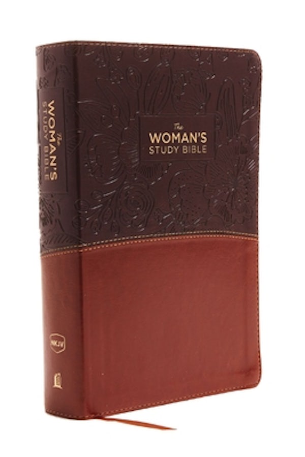 Cover image for The NKJV, Woman's Study Bible, Fully Revised, Imitation Leather, Brown/Burgundy, Full-Color, Indexed, isbn: 9780718086862
