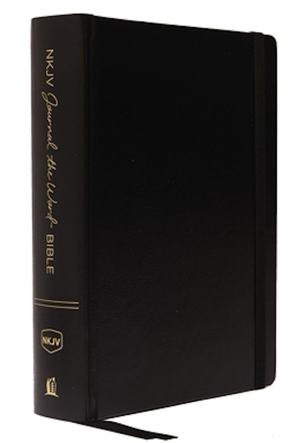 Cover image for NKJV, Journal the Word Bible, Large Print, Hardcover, Black, Red Letter Edition, isbn: 9780718090838