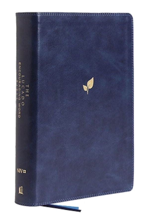 Cover image for Niv, Lucado Encouraging Word Bible, Blue, Leathersoft, Thumb Indexed, Comfort Print, isbn: 9780785201403