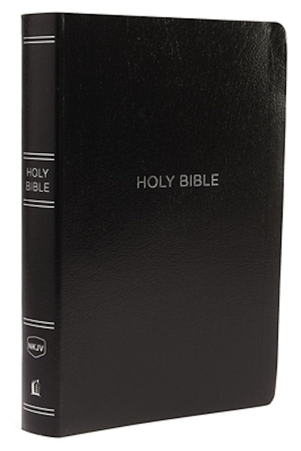 Cover image for NKJV, Reference Bible, Center-Column Giant Print, Leather-Look, Black, Red Letter Edition, Comfort Print, isbn: 9780785217565