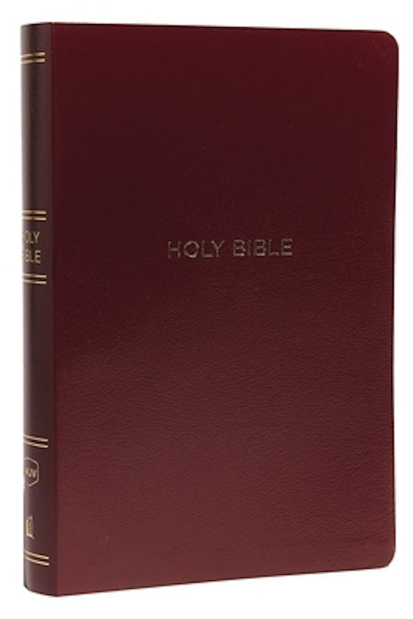 Cover image for NKJV, Reference Bible, Center-Column Giant Print, Leather-Look, Burgundy, Red Letter Edition, Comfort Print, isbn: 9780785217718