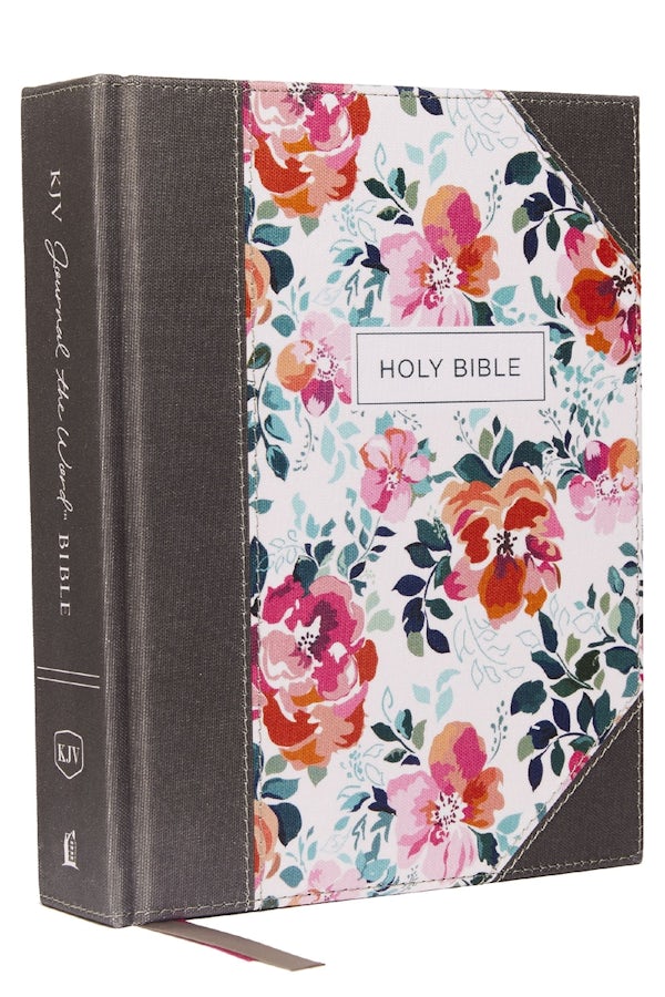 Cover image for KJV, Journal the Word Bible, Cloth Over Board, Pink Floral, Red Letter Edition, Comfort Print, isbn: 9780785218296