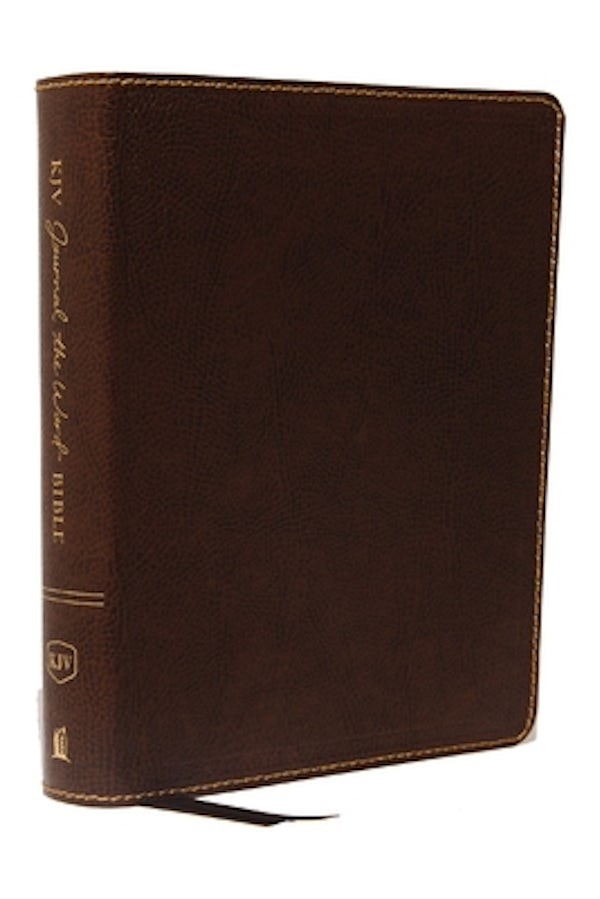 Cover image for KJV, Journal the Word Bible, Bonded Leather, Brown, Red Letter Edition, Comfort Print, isbn: 9780785218319