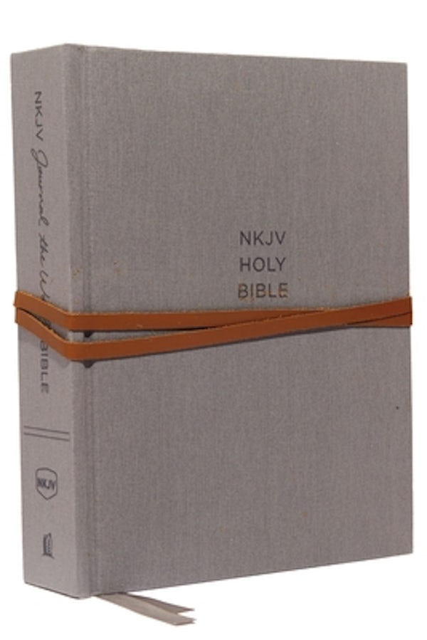 Cover image for NKJV, Journal the Word Bible, Hardcover, Gray, Red Letter Edition, Comfort Print, isbn: 9780785218395