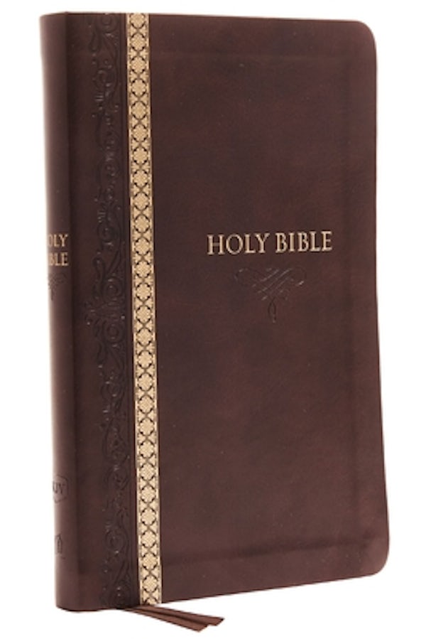 Cover image for KJV, Thinline Bible, Standard Print, Imitation Leather, Brown, Indexed, Red Letter Edition, Comfort Print, isbn: 9780785218517