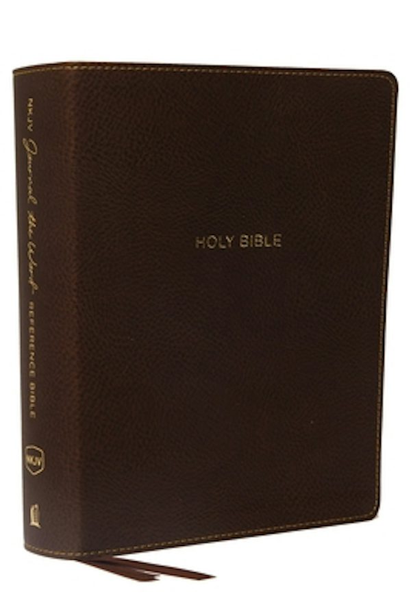 Cover image for NKJV, Journal the Word Reference Bible, Imitation Leather, Brown, Red Letter Edition, Comfort Print, isbn: 9780785220251