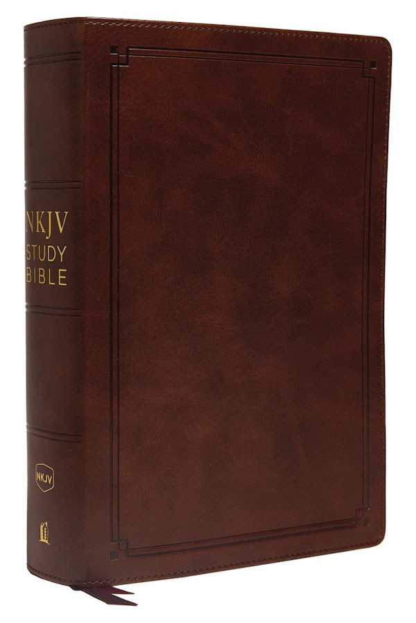 Cover image for NKJV Study Bible, Leathersoft, Brown, Comfort Print, isbn: 9780785220589