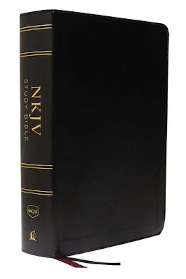 Cover image for NKJV Study Bible, Leathersoft, Black, Full-Color, Thumb Indexed, Comfort Print, isbn: 9780785220657