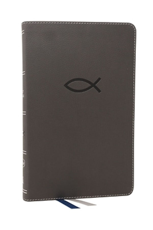 Cover image for Nkjv, Thinline Bible Youth Edition, Leathersoft, Gray, Red Letter Edition, Comfort Print, isbn: 9780785225782