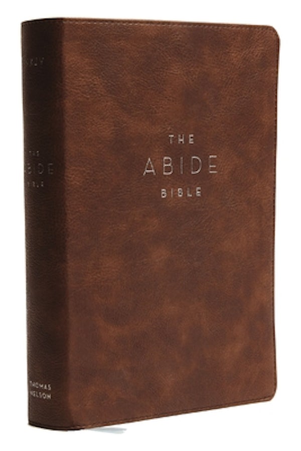 Cover image for NKJV, Abide Bible, Leathersoft, Brown, Red Letter Edition, Comfort Print, isbn: 9780785226628