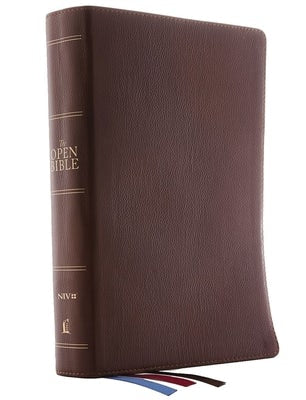 Cover image for The Niv, Open Bible, Genuine Leather, Brown, Red Letter Edition, Comfort Print, isbn: 9780785230298