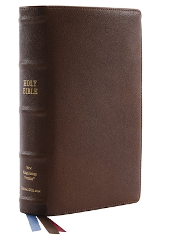 Cover image for Nkjv, Single-Column Reference Bible, Premium Goatskin Leather, Brown, Premier Collection, Comfort Print, isbn: 9780785231240