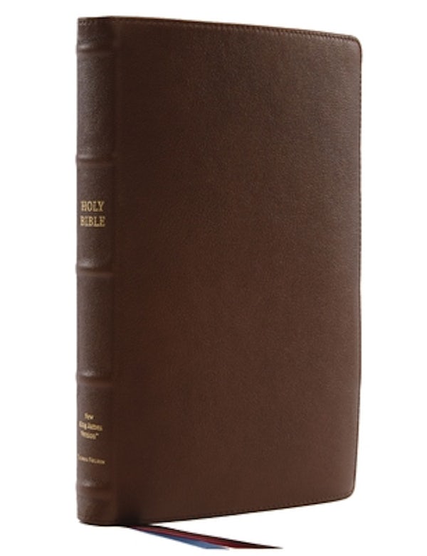 Cover image for Nkjv, Thinline Reference Bible, Large Print, Premium Goatskin Leather, Brown, Premier Collection, Comfort Print, isbn: 9780785231257
