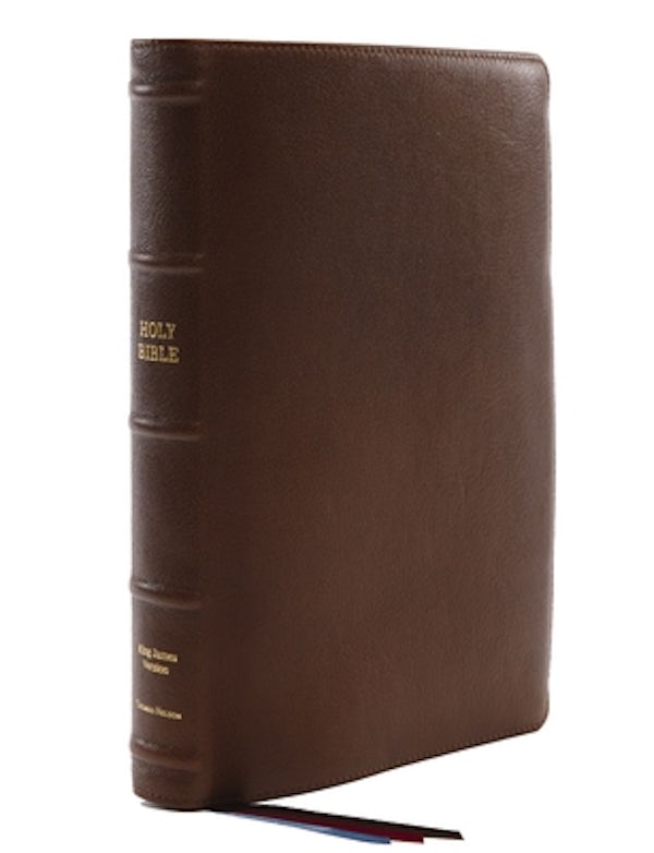 Cover image for Kjv, Reference Bible, Center-Column Giant Print, Premium Goatskin Leather, Brown, Premier Collection, Comfort Print, isbn: 9780785231264