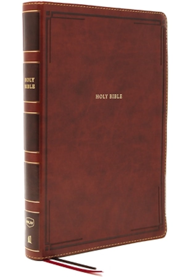 Cover image for Nkjv, Thinline Bible, Giant Print, Leathersoft, Brown, Thumb Indexed, Red Letter Edition, Comfort Print, isbn: 9780785231707
